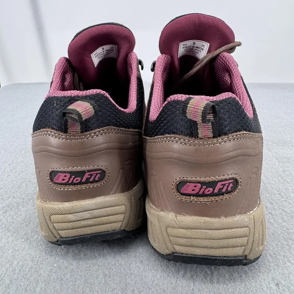 Orthofeet BioFit 944 Womens 9 2E X-Wide Leather Walking‎ Shoes Brown Pink